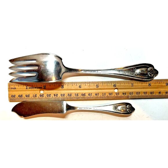 Vintage Old Colony Silverplate 1911 Meat Serving Fork & Butter Knife Silverware - Picture 6 of 6